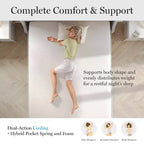 Matelas hybride Martha Stewart SleepComplete 12 à ressorts ensachés et mousse, fermeté moyenne, rafraîchissant à double action avec surmatelas en tricot jacquard CoolWeave respirant
