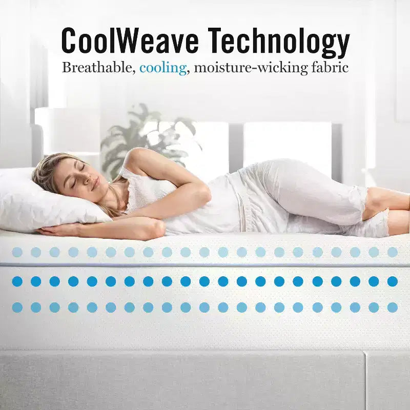 Matelas hybride Martha Stewart SleepComplete 12 à ressorts ensachés et mousse, fermeté moyenne, rafraîchissant à double action avec surmatelas en tricot jacquard CoolWeave respirant