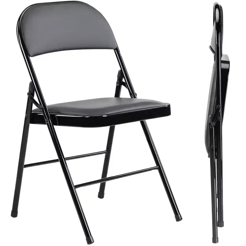 Chaise pliante rembourrée en cuir : Utilisation intérieure et extérieure