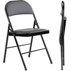 Chaise pliante rembourrée en cuir : Utilisation intérieure et extérieure