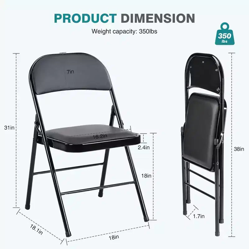 Chaise pliante rembourrée en cuir : Utilisation intérieure et extérieure