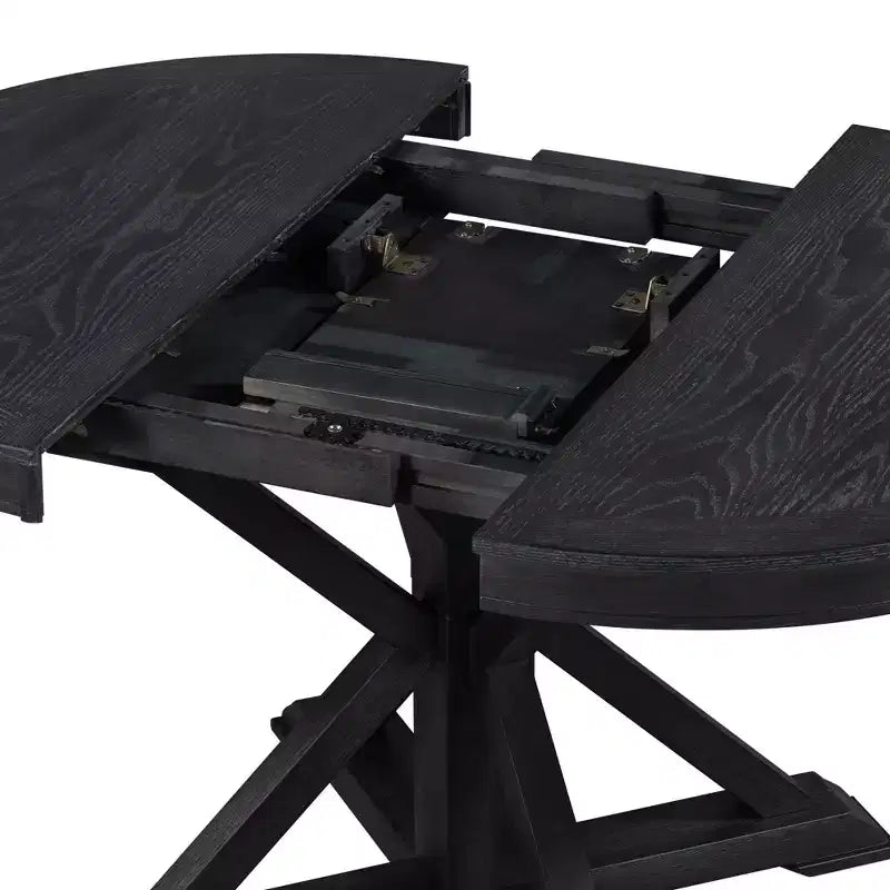 Ensemble de salle à manger Whisen de style rétro avec table extensible et 4 chaises rembourrées