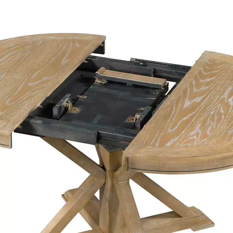 Ensemble de salle à manger Whisen de style rétro avec table extensible et 4 chaises rembourrées