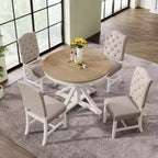 Ensemble de salle à manger Whisen de style rétro avec table extensible et 4 chaises rembourrées