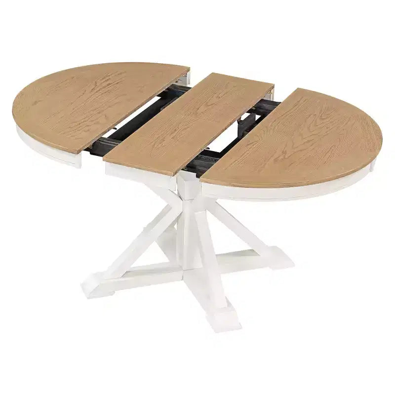 Ensemble de salle à manger Whisen de style rétro avec table extensible et 4 chaises rembourrées