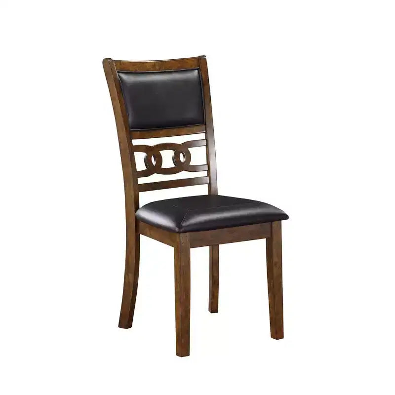 New Classic Furniture, chaises de salle à manger Gia en similicuir marron (lot de 2)