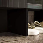 Commode brillante Famapy avec accents en marbre, armoire de rangement à 6 tiroirs pour chambre à coucher, salon et cuisine