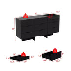 Commode brillante Famapy avec accents en marbre, armoire de rangement à 6 tiroirs pour chambre à coucher, salon et cuisine
