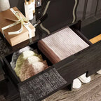 Commode brillante Famapy avec accents en marbre, armoire de rangement à 6 tiroirs pour chambre à coucher, salon et cuisine