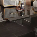 Commode brillante Famapy avec accents en marbre, armoire de rangement à 6 tiroirs pour chambre à coucher, salon et cuisine