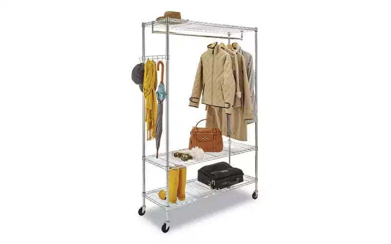 Alera Rayonnage Métallique Porte-Vêtements, 40 Vêtements, 48l x 18p x 75h, Argent