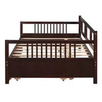 Lit de repos double/grand, cadre de lit plateforme en bois avec lit gigogne double/deux tiroirs - ModernLuxe