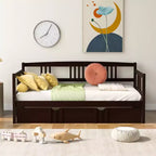 Lit de repos double/grand, cadre de lit plateforme en bois avec lit gigogne double/deux tiroirs - ModernLuxe