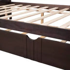 Lit de repos double/grand, cadre de lit plateforme en bois avec lit gigogne double/deux tiroirs - ModernLuxe