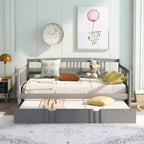 Lit de repos double/grand, cadre de lit plateforme en bois avec lit gigogne double/deux tiroirs - ModernLuxe
