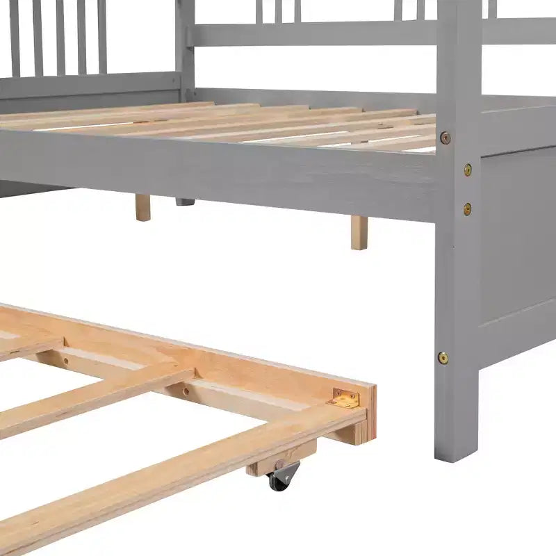 Lit de repos double/grand, cadre de lit plateforme en bois avec lit gigogne double/deux tiroirs - ModernLuxe