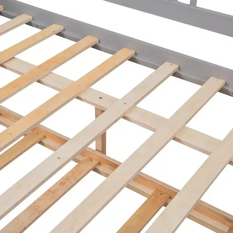 Lit de repos double/grand, cadre de lit plateforme en bois avec lit gigogne double/deux tiroirs - ModernLuxe