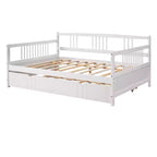 Lit de repos double/grand, cadre de lit plateforme en bois avec lit gigogne double/deux tiroirs - ModernLuxe