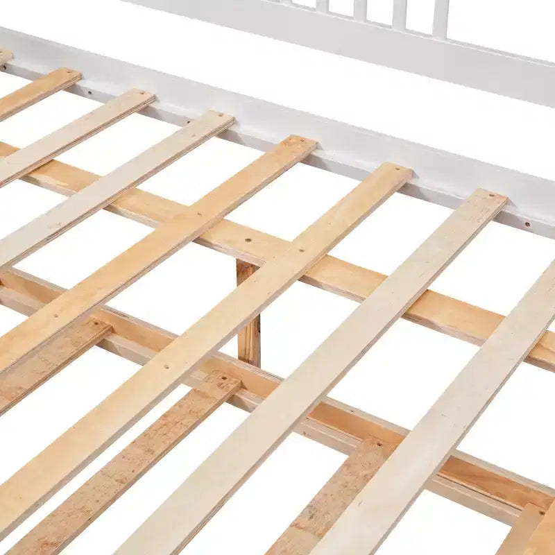 Lit de repos double/grand, cadre de lit plateforme en bois avec lit gigogne double/deux tiroirs - ModernLuxe