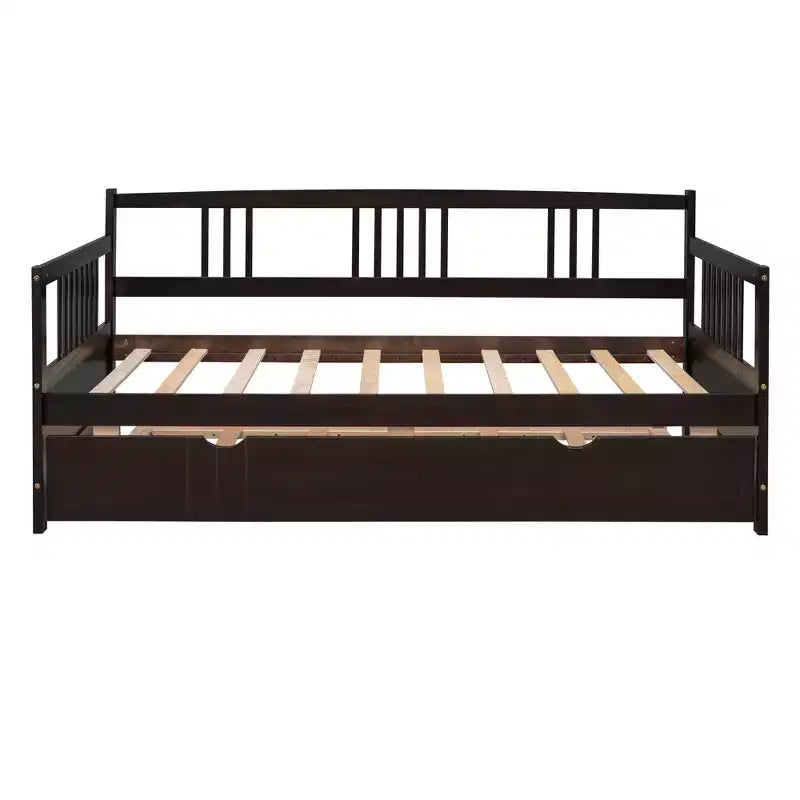 Lit de repos double/grand, cadre de lit plateforme en bois avec lit gigogne double/deux tiroirs - ModernLuxe
