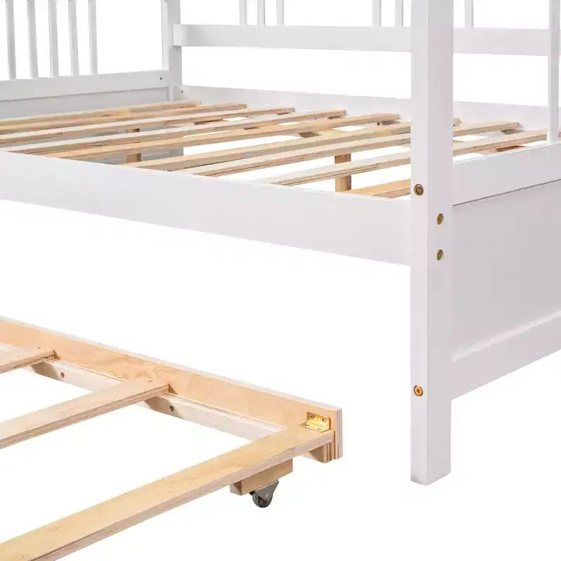 Lit de repos double/grand, cadre de lit plateforme en bois avec lit gigogne double/deux tiroirs - ModernLuxe