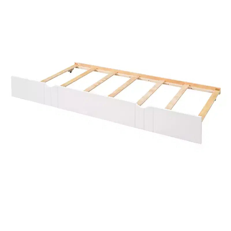 Lit de repos double/grand, cadre de lit plateforme en bois avec lit gigogne double/deux tiroirs - ModernLuxe