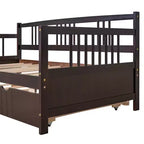 Lit de repos double/grand, cadre de lit plateforme en bois avec lit gigogne double/deux tiroirs - ModernLuxe