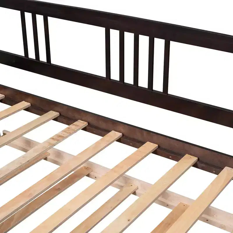 Lit de repos double/grand, cadre de lit plateforme en bois avec lit gigogne double/deux tiroirs - ModernLuxe