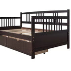 Lit de repos double/grand, cadre de lit plateforme en bois avec lit gigogne double/deux tiroirs - ModernLuxe