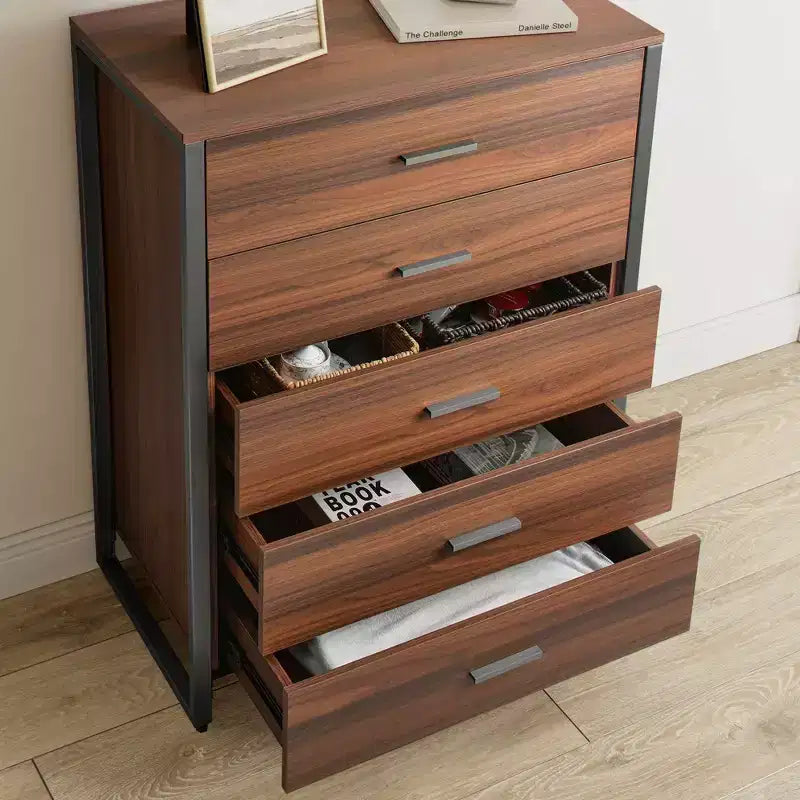 Commode 5 tiroirs EUREKA ERGONOMIC 42 Chest Armoire d'appoint Noyer