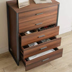 Commode 5 tiroirs EUREKA ERGONOMIC 42 Chest Armoire d'appoint Noyer