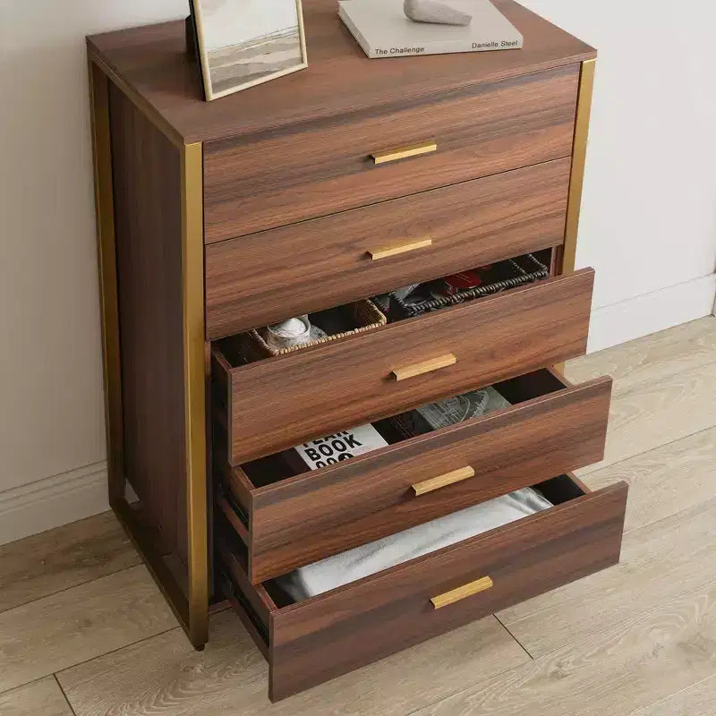 Commode 5 tiroirs EUREKA ERGONOMIC 42 Chest Armoire d'appoint Noyer