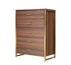 EUREKA ERGONOMIC 42 Chest 5-Drawers Dresser Accent Cabinet Walnut