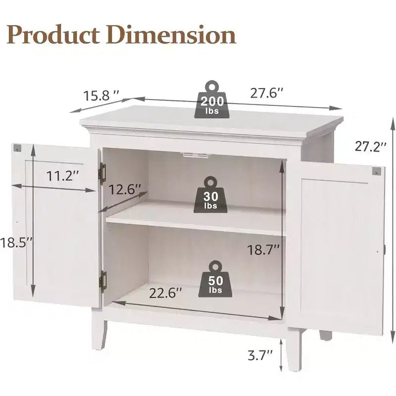 Meuble de rangement Heynemo, buffet de cuisine avec portes décoratives en rotin, meuble d'appoint avec étagère de rangement réglable