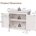 Meuble de rangement Heynemo, buffet de cuisine avec portes décoratives en rotin, meuble d'appoint avec étagère de rangement réglable