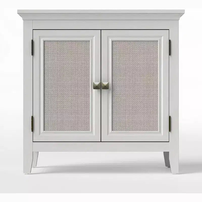 Meuble de rangement Heynemo, buffet de cuisine avec portes décoratives en rotin, meuble d'appoint avec étagère de rangement réglable