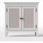Meuble de rangement Heynemo, buffet de cuisine avec portes décoratives en rotin, meuble d'appoint avec étagère de rangement réglable