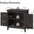 Meuble de rangement Heynemo, buffet de cuisine avec portes décoratives en rotin, meuble d'appoint avec étagère de rangement réglable