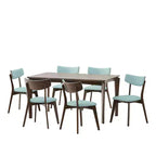 Ensemble de salle à manger 7 pièces Christopher Knight Home Carmody en bois et tissu