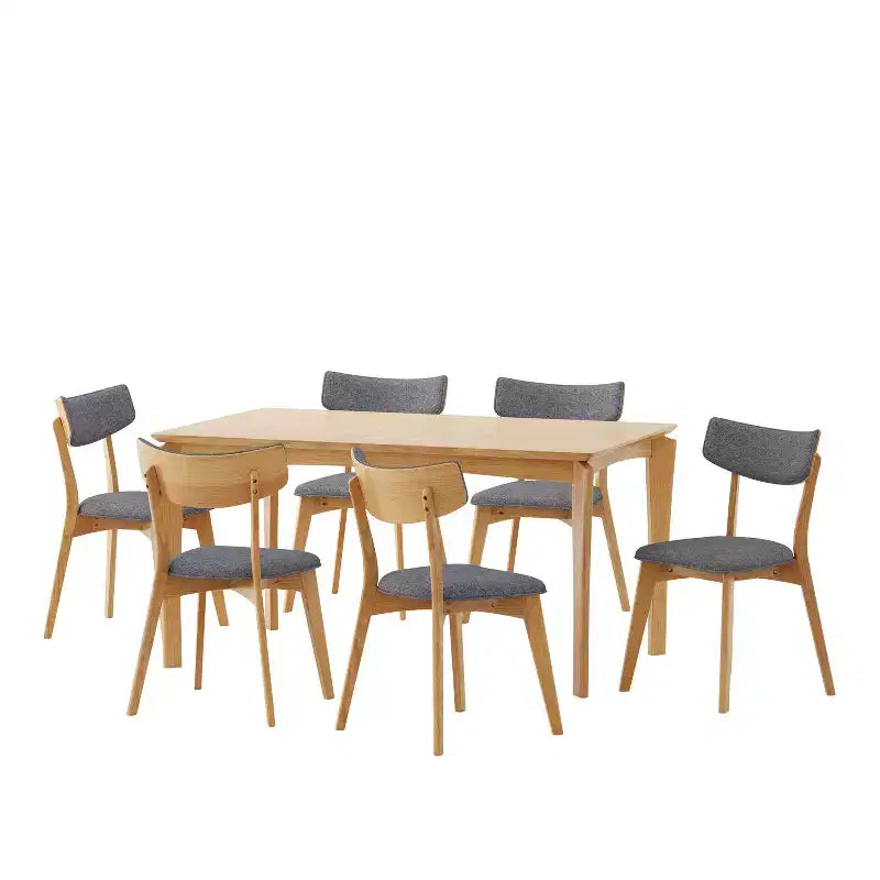 Ensemble de salle à manger 7 pièces Christopher Knight Home Carmody en bois et tissu