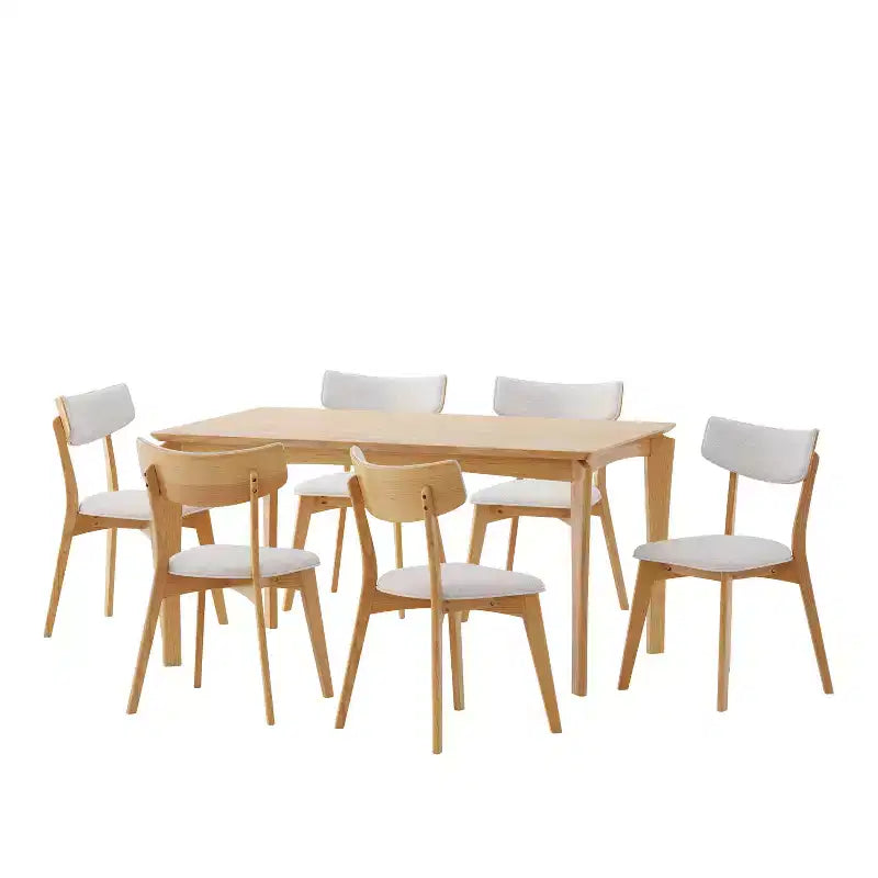 Ensemble de salle à manger 7 pièces Christopher Knight Home Carmody en bois et tissu