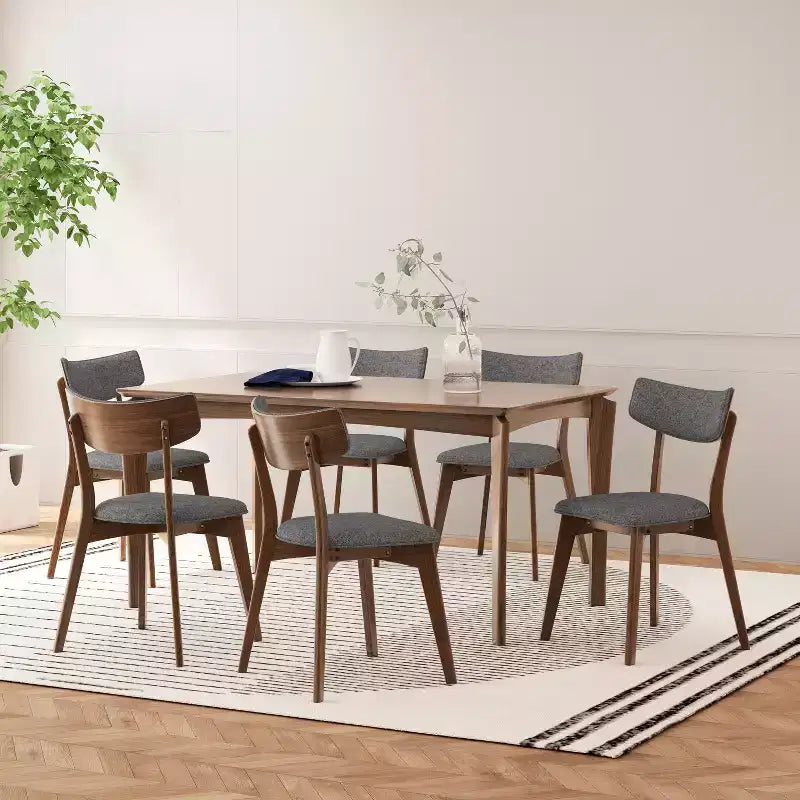 Ensemble de salle à manger 7 pièces Christopher Knight Home Carmody en bois et tissu
