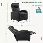 Fauteuil décontracté de salon : Fauteuil inclinable manuel avec massage et chauffage