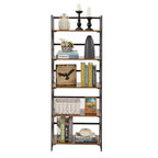 Étagère pliante VECELO, bibliothèque à 5 niveaux, organisateur de rangement industriel pour salon, marron/noyer/marron antique