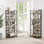 Étagère pliante VECELO, bibliothèque à 5 niveaux, organisateur de rangement industriel pour salon, marron/noyer/marron antique