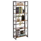 Étagère pliante VECELO, bibliothèque à 5 niveaux, organisateur de rangement industriel pour salon, marron/noyer/marron antique