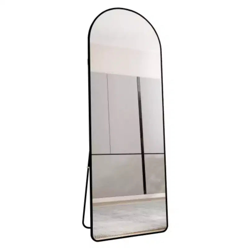 La 4e génération de miroirs pleine longueur sur pied. Miroir mural arqué avec cadre en alliage d'aluminium, miroir de maquillage pour salle de bain, porche de chambre à coucher.