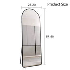 La 4e génération de miroirs pleine longueur sur pied. Miroir mural arqué avec cadre en alliage d'aluminium, miroir de maquillage pour salle de bain, porche de chambre à coucher.