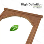 Miroir Psyché en Bois Massif Sculpté Fleur de Cerisier - 180x90x4cm (Support Non Inclus)