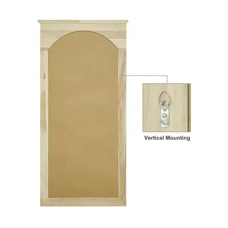 Miroir Psyché en Bois Massif Sculpté Fleur de Cerisier - 180x90x4cm (Support Non Inclus)